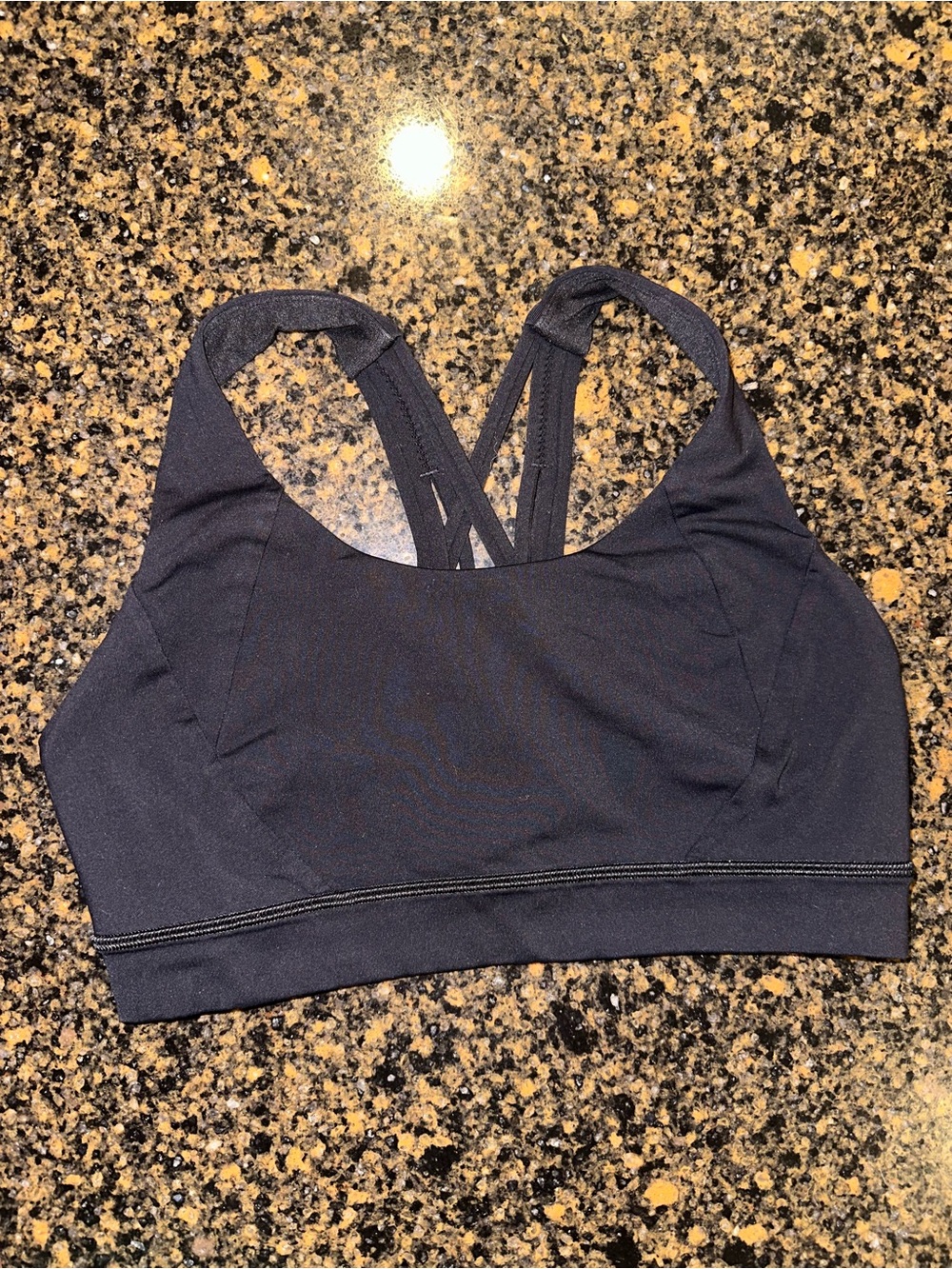 Lululemon Sports Bra Size 8 Black Strappy Criss Cross Back Yoga Workout W2BLAS